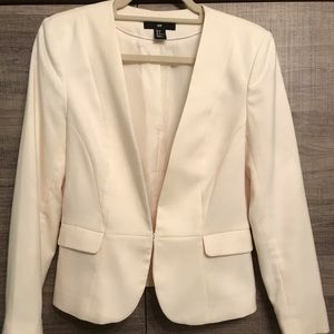 H&M cream single breasted blazer